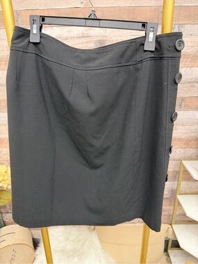 Ann Taylor Black Skirt w/ Button Detail 12